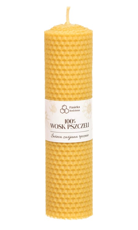 Świeca zwijana z wosku pszczelego 18 cm