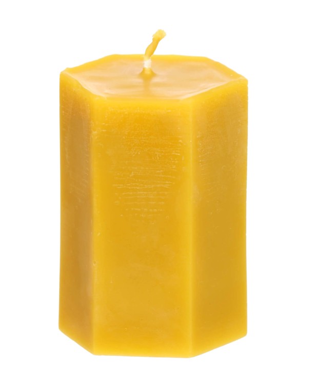 Świeca z wosku pszczelego heksagon 9 cm