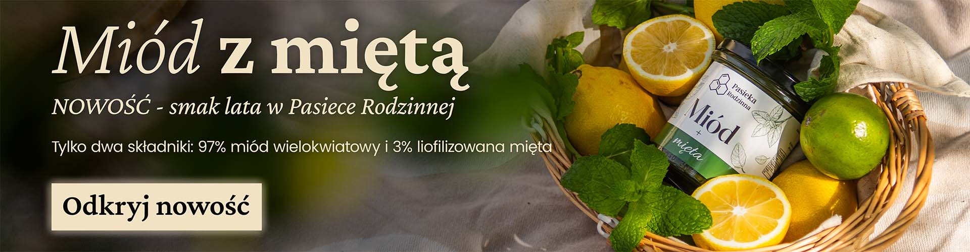 Słoik miodu z mięta Pasieka Rodzinna