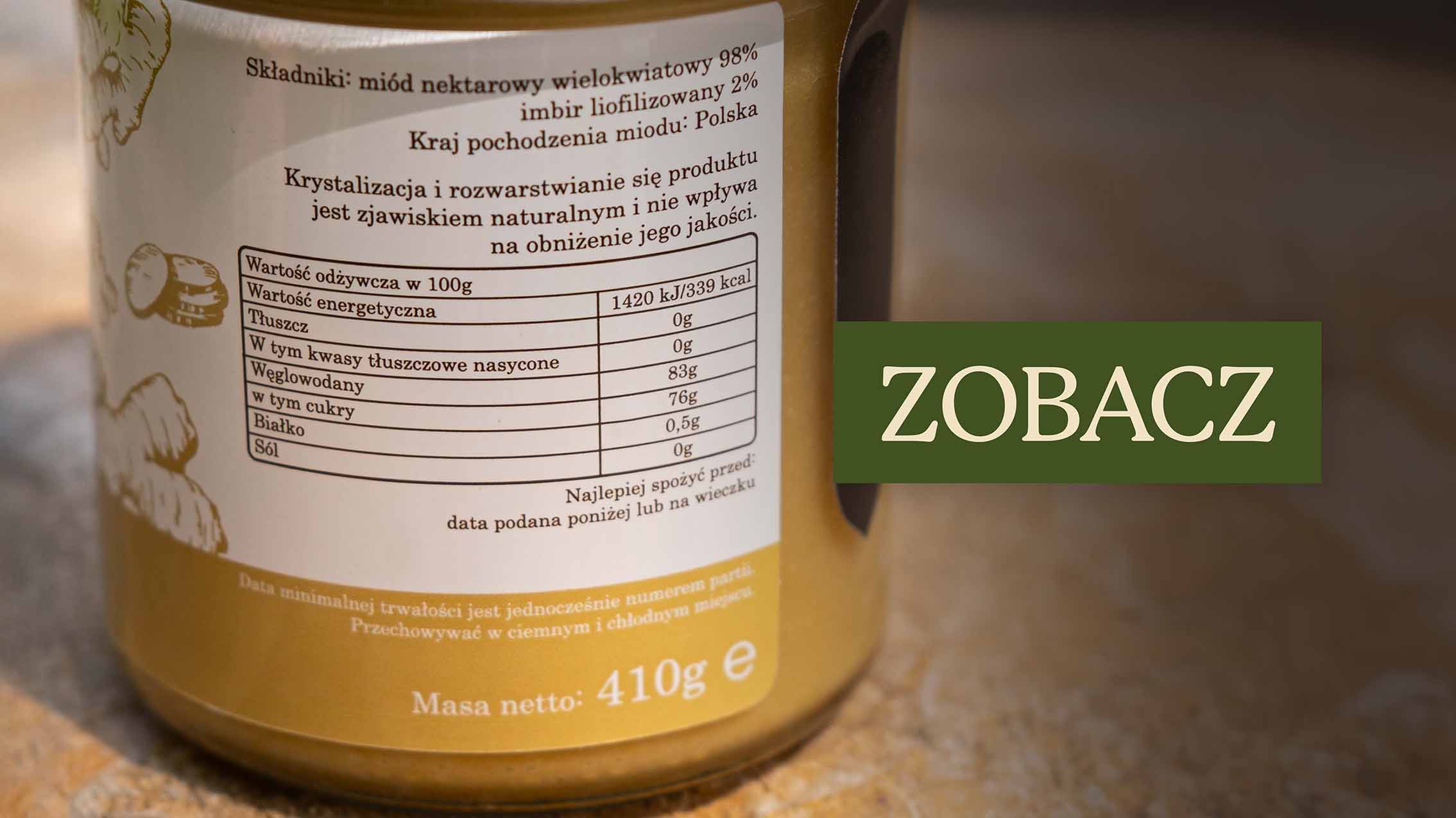 Miód z imbirem 410g