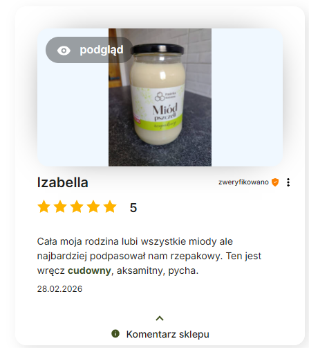 Opinia naszego klienta Pasieka Rodzinna