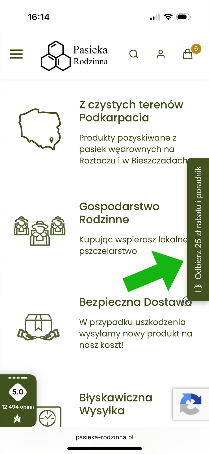 Otwórz okienko zapisu do newslettera na telefonie - Pasieka Rodzinna