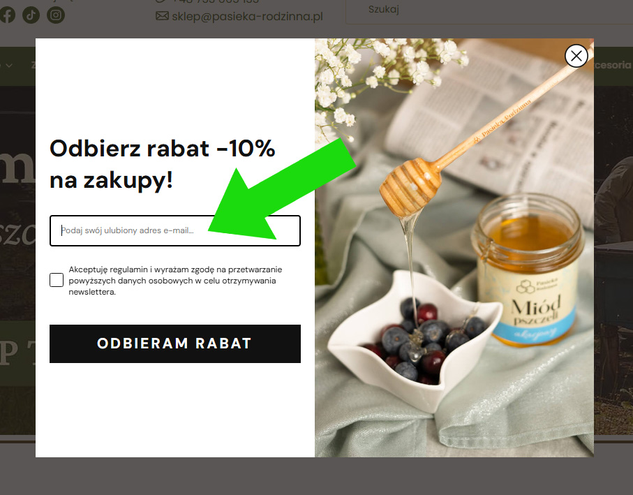 Zapis na newsletter - desktop - Pasieka Rodzinna