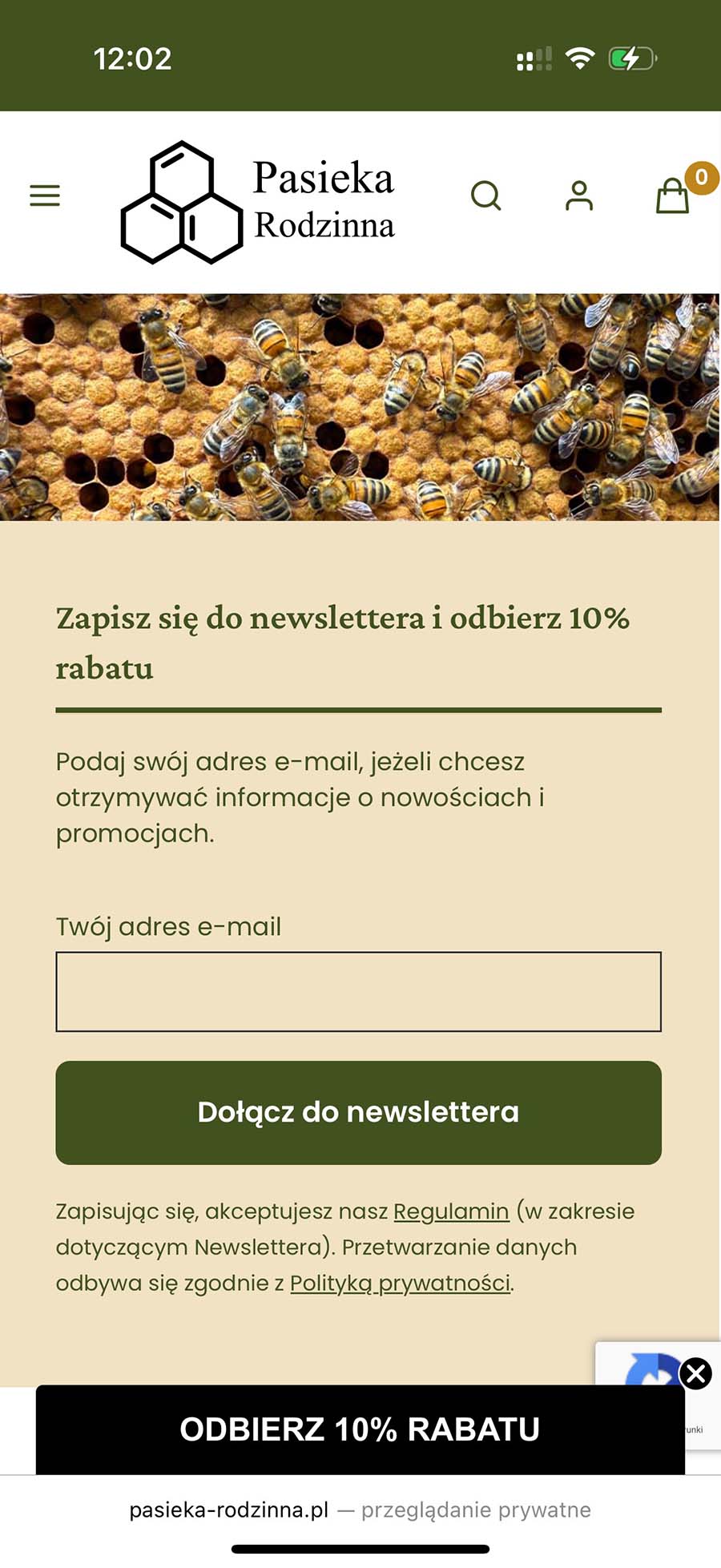 Formularz newsletter - telefon